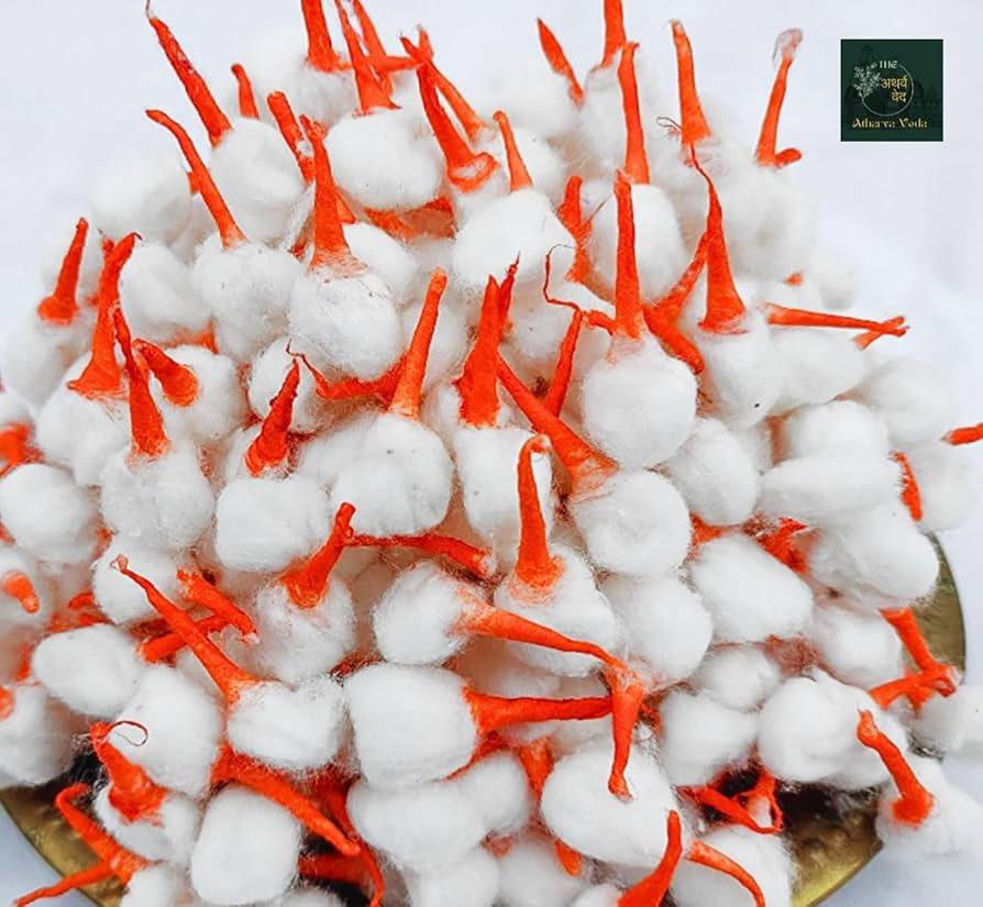 Red % Yellow Tip Rui Batti (लाल टिप रुई बत्ती)